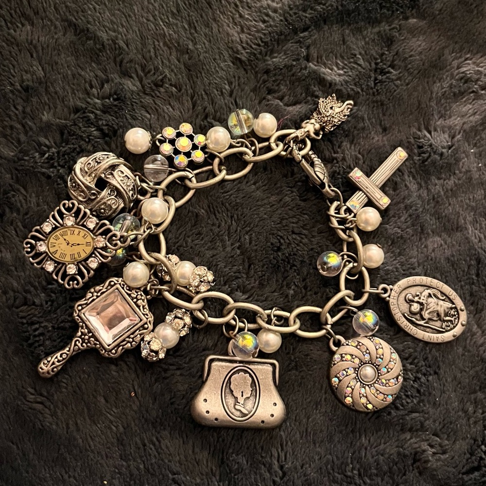 Gorgeous Handmade Girly Grunge Charm Bracelet